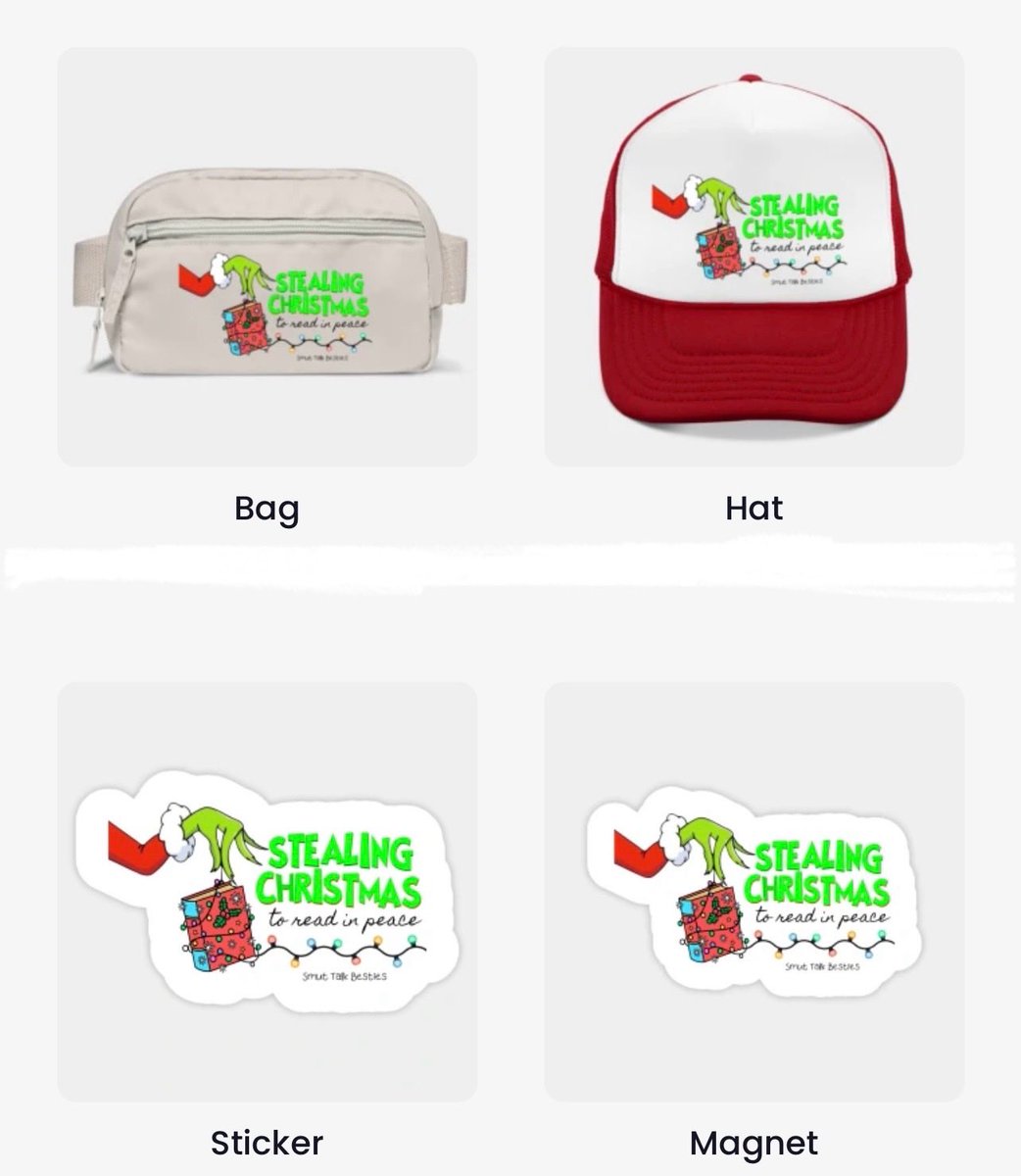 LaraTrends's tweet photo. Stealing Christmas To Read In Peace Goodies! Shirts, hats, bags, cups, magnets, stickers &amp; more! Perfect for your bookish lover! Limited time available! https://t.co/qxFIujGJgl https://t.co/6XNp7K0TaS