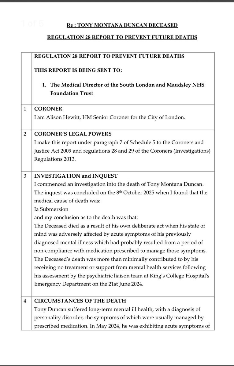 medicalmodelbri's tweet image. Tony knew that he was suicidal and he tried everything to save his own life 

A nurse discharged him without a review by a Dr 

Why is this allowed to happen ?

judiciary.uk/wp-content/upl…