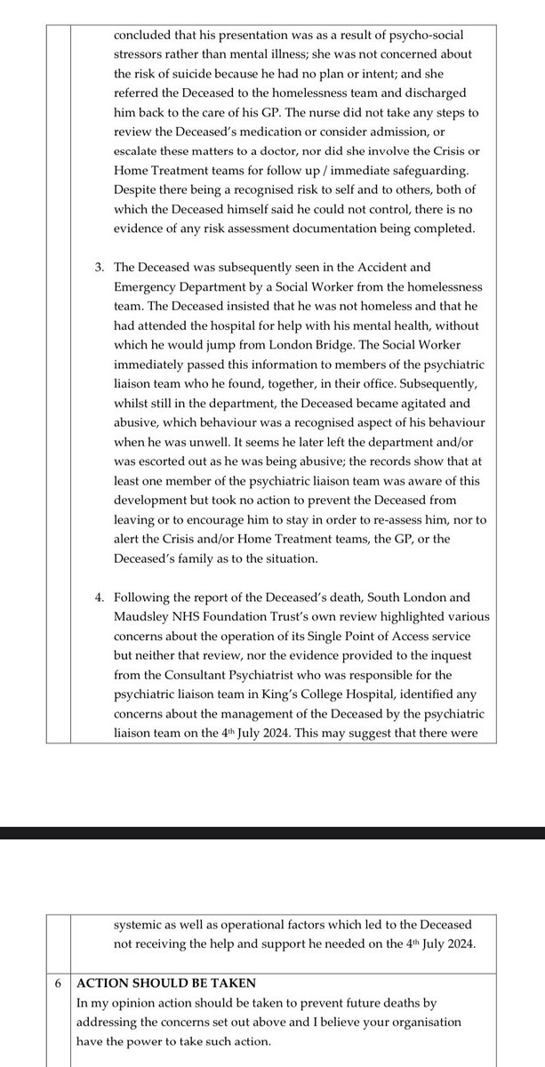 medicalmodelbri's tweet image. Tony knew that he was suicidal and he tried everything to save his own life 

A nurse discharged him without a review by a Dr 

Why is this allowed to happen ?

judiciary.uk/wp-content/upl…