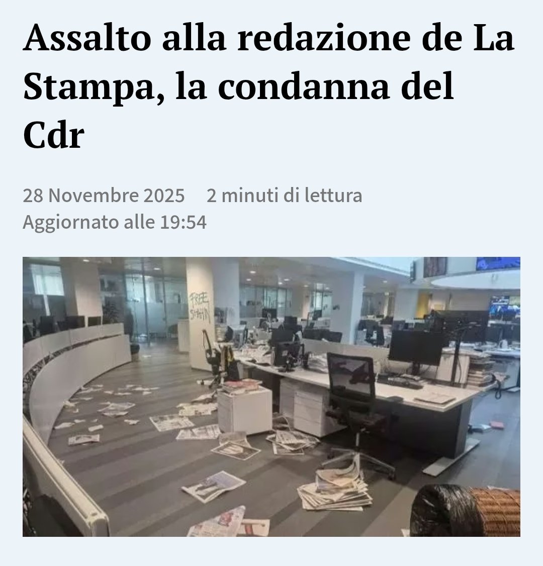 Ma ci rendiamo conto a che livello siamo arrivati? Invadere la sede di un giornale solo perché scrive qualcosa che non condividiamo? Mi rifiuto di accettare una cosa del genere. Fanculo i violenti!