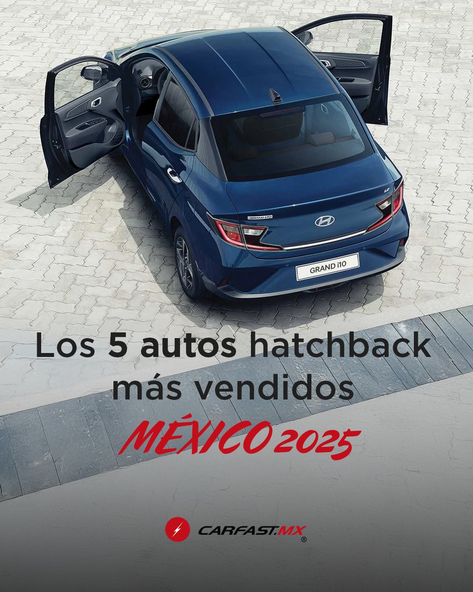 CarFastMty's tweet image. 🚘 Con datos de AMDA te presentamos el Top 5 hatchbacks más vendidos en México 2025: Grand i10 HB, Mazda 2 HB, March, K3 HB y Aveo HB.

Descubre por qué dominan el mercado 👉 carfast.mx/los-5-autos-ha…