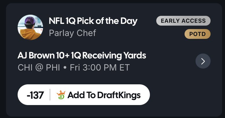 🏈 Take us to 4-0 AJ!

If y'all want another straight for the game, I've got a plus-money play I love up on GameScript:

➡️ gamescript.ai/?code=chef

Annual subscriptions are 50% off today!

🔥 Let's eat (leftovers)!