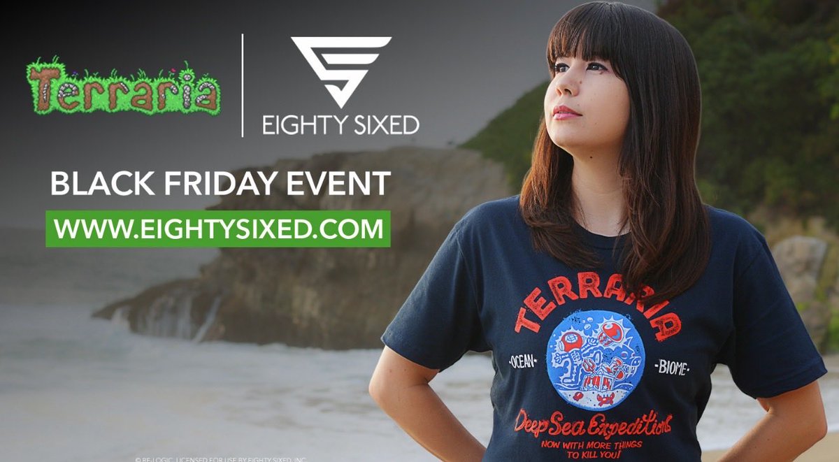 Terraria_Logic's tweet image. Our friends @eightysixed are running their Black Friday Event with official Terraria merch! Check it out ➡️ eightysixed.com/collections/te…