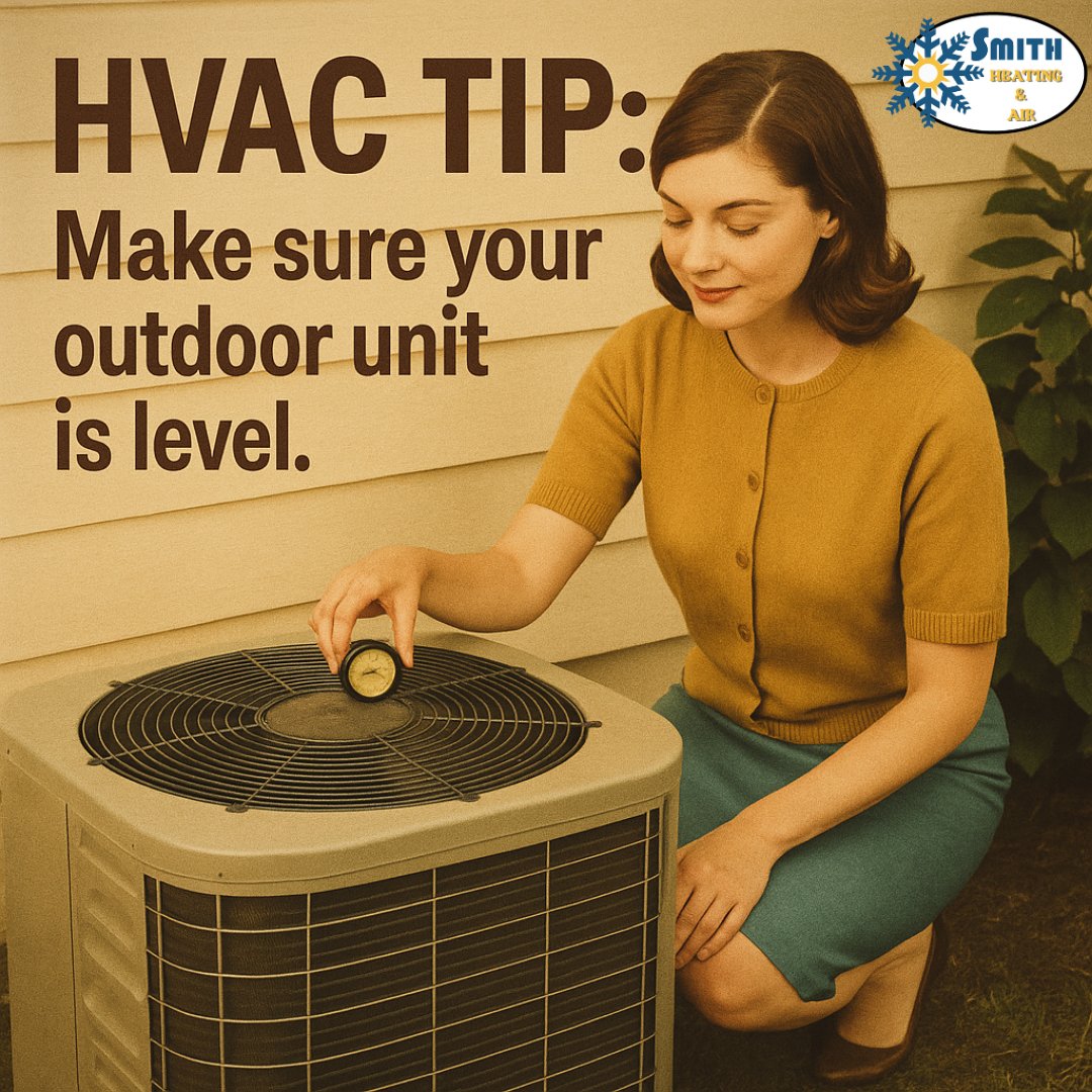 smithhvacknox's tweet image. 📐 Make sure your outdoor unit is level.
An uneven surface strains components and shortens lifespan.
#LevelItOut #HVACLongevity #CoolAndSteady #KnoxvilleFixes
