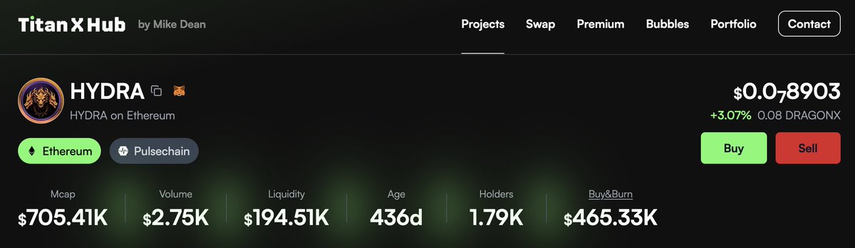 My biggest bet on Titanx is $Hydra. When someone dump, i m buying it :)
It has half million $ B&amp;B. Sellers tokens are burning everyday. Motto is; Holders deserve to win. 
Disc: Not financial advice. Do your own research.