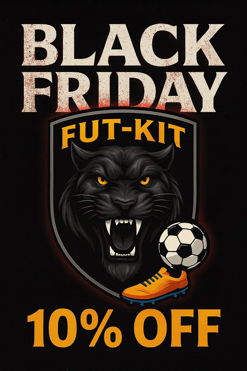 BLACK FRIDAY 10% En todo el catálogo!
Las camisetas a 22,5€ 
Con envío, nombre y número Gratis 🎁
#BlackFriday #futbol