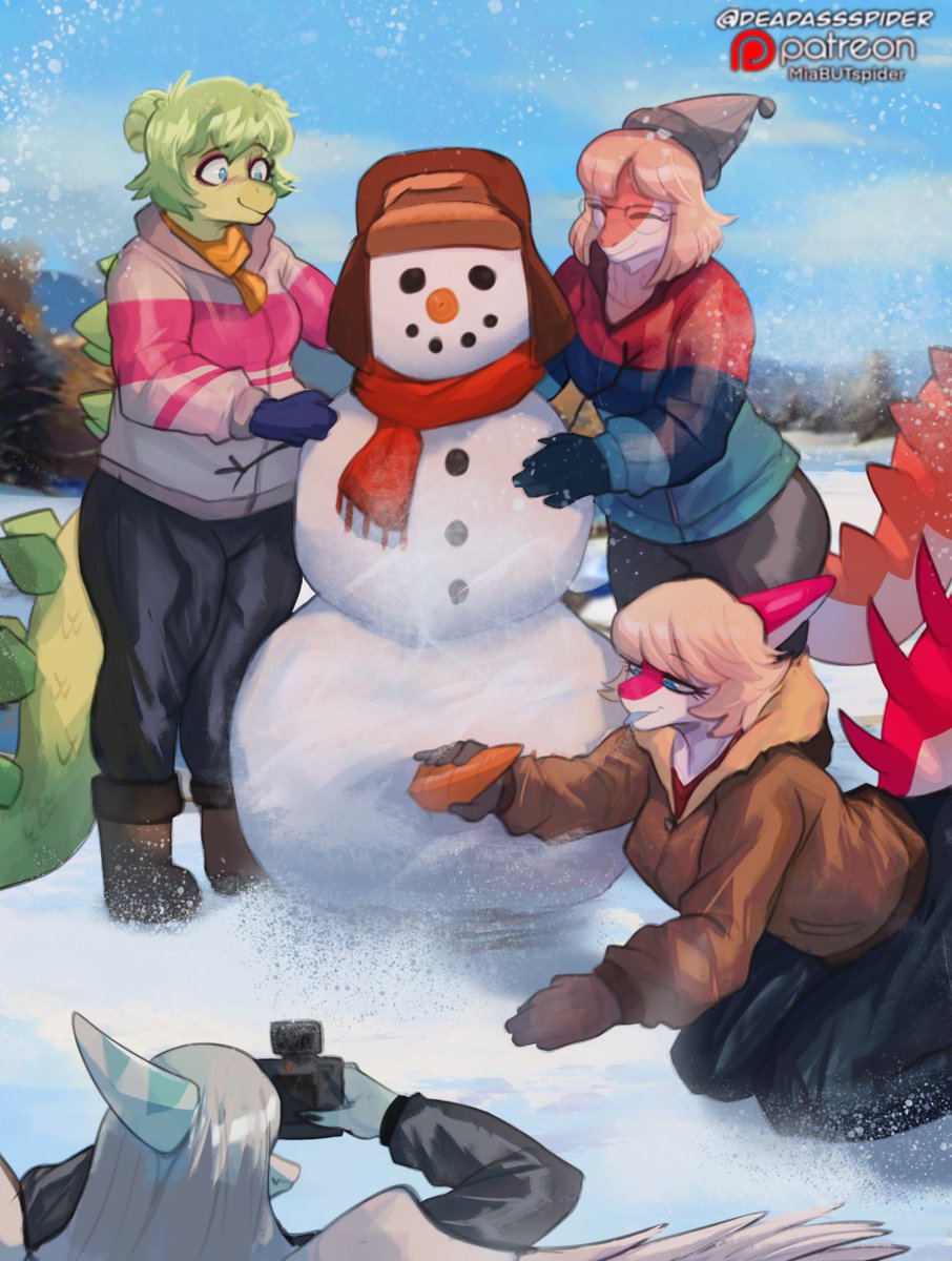 deadassspider's tweet image. Ah yes winter fun with friends

#scalie #scalieart #ocart #furryartwork