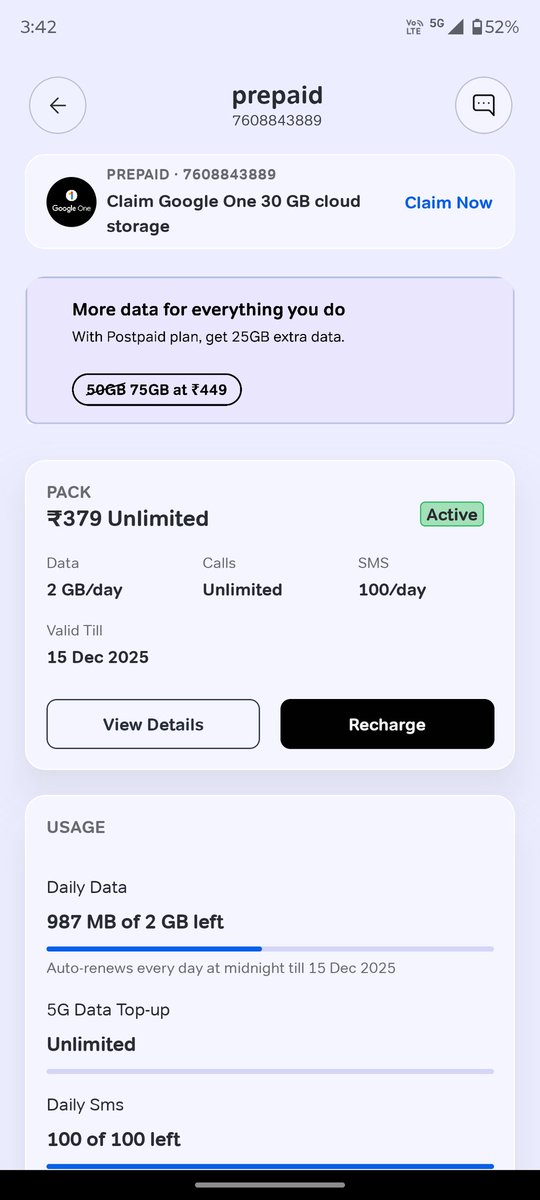 Chandandr1996's tweet photo. @airtelindia @Airtel_Presence what hell is this from last 3 days you guyz my daily data from 4g even though I have 5g unlimited plan with full 5g network coverage still ? https://t.co/JX2Ne4omfn