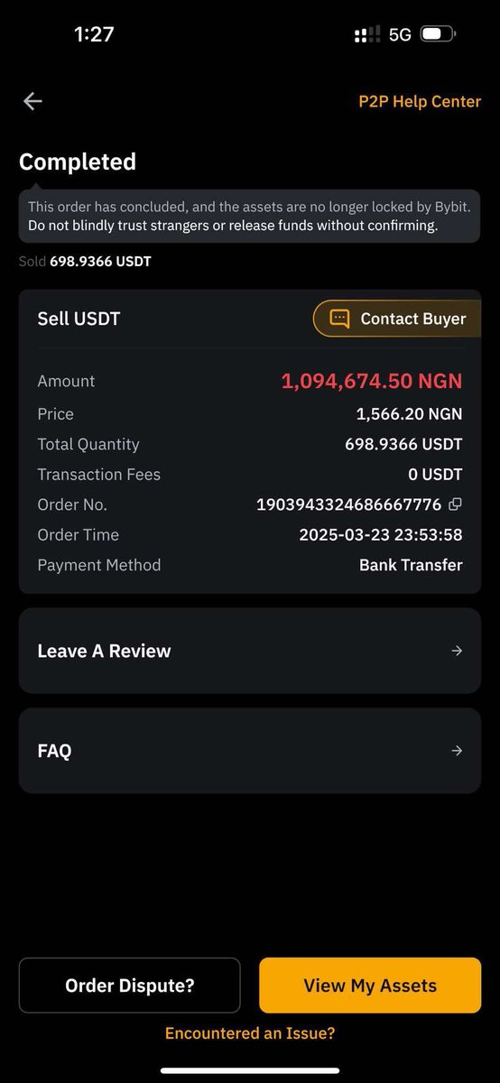 KhaleelTronics's tweet photo. On March 23rd, 2025, I did a legitimate transaction on the Bybit platform where I sold dollars to a merchant named Ridwan adedamola. He sent me ₦1,094,674 to my OPay account, and I released the USDT. Everything was normal.
@OPay_NG @opaybusiness https://t.co/zSL7hbnZsE