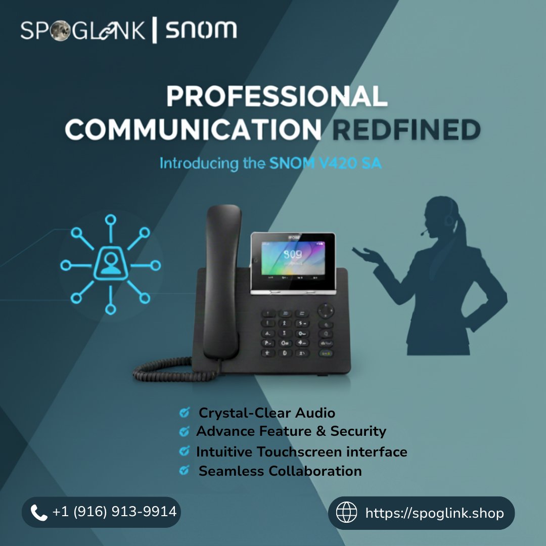 Spoglink's tweet image. Upgrade your audio game with the SNOM Y420 SA — lightweight, clear &amp;amp; perfect for pro calls.

Available now at Spoglink.

🌐 spoglink.com
📞 +1 (302) 357-9401 
✉️ support@spoglink.com 

#SnomY420SA #Spoglink #BusinessHeadset