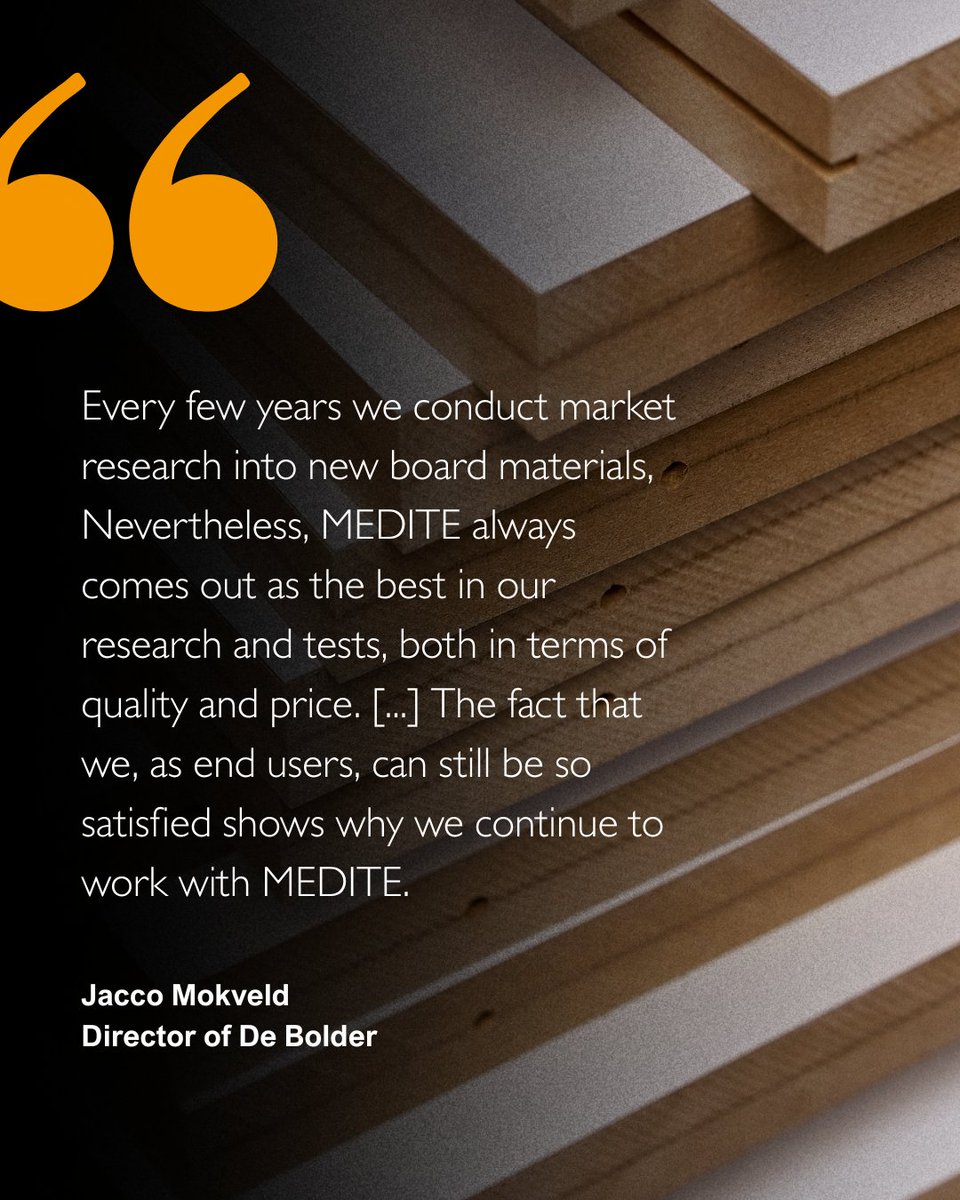 MEDITESMARTPLY's tweet image. For 30+ years, De Bolder Texel has trusted MEDITE PREMIER MDF for the quality their subfloor systems rely on. In partnership with the Texel Social Team, they produce 580,000 m² annually — supporting craftsmanship, quality &amp;amp; community. 

🔗 bit.ly/4qWwNXg

#MEDITEPREMIER