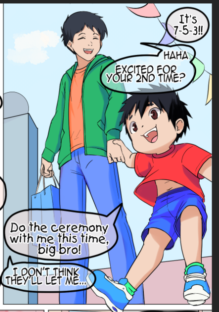 SockoftheDirt's tweet photo. "Well then...I'll be the big bro from now on...and you'll be my little bro...got it?"

New Full Color Age Regression Comic "7-5-3" is available now over at:

📌 FANBOX: https://t.co/J5aRlYrtoA 
📌 Ko-fi（Needs Discord Integration）: https://t.co/xYIP4t0Duu https://t.co/Ati8gqtVXj