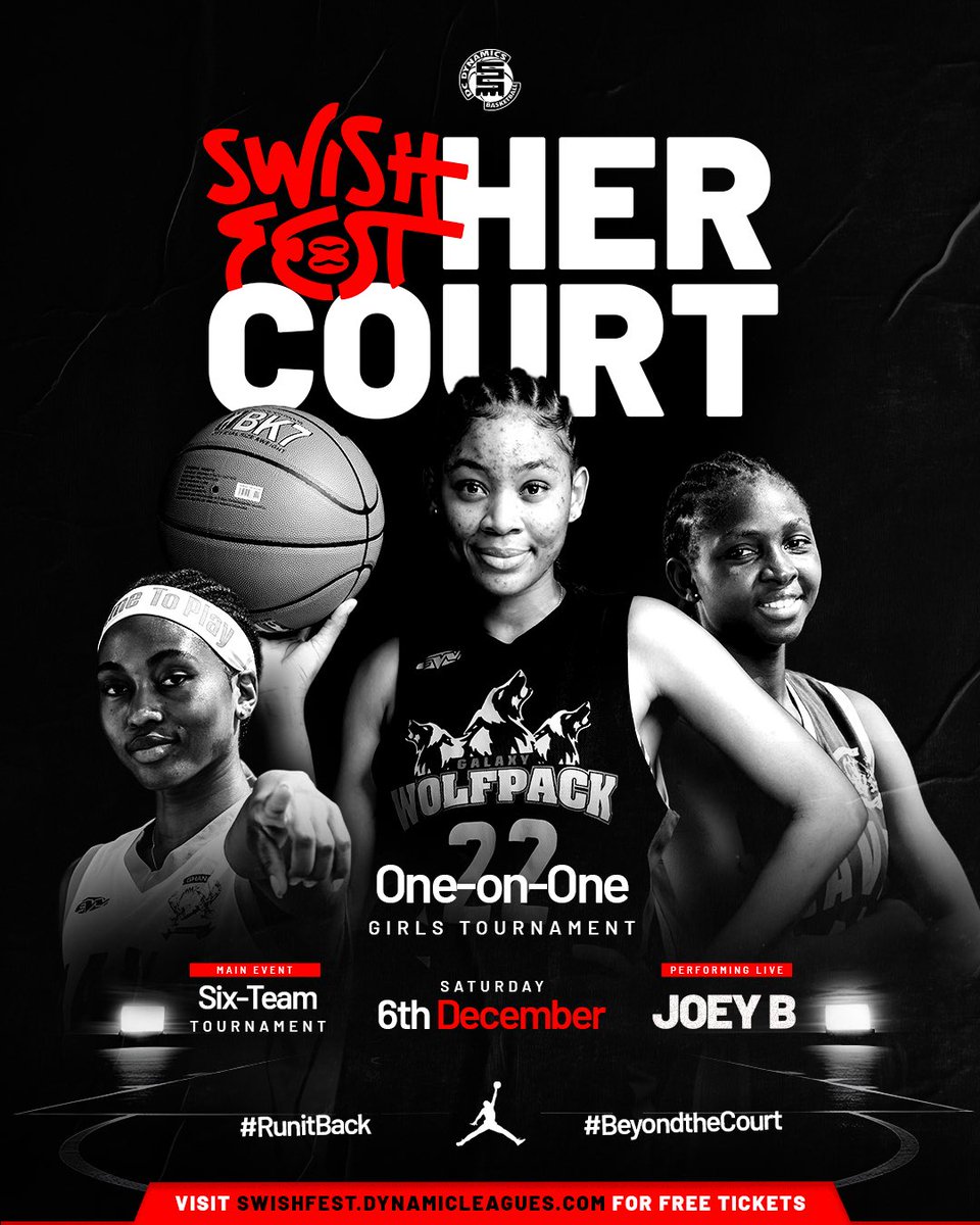 DCDynamics's tweet image. At Swishfest 25 it’s Her Turn, it’s Her Court!🚨🤩👑

6 Girls, two groups, no help and non-stop one-on-one action🔥 

Bragging rights and a sweet cash prize on the line, we’re going to find out who’s HER!😤

#RunItBack #BeyondTheCourt