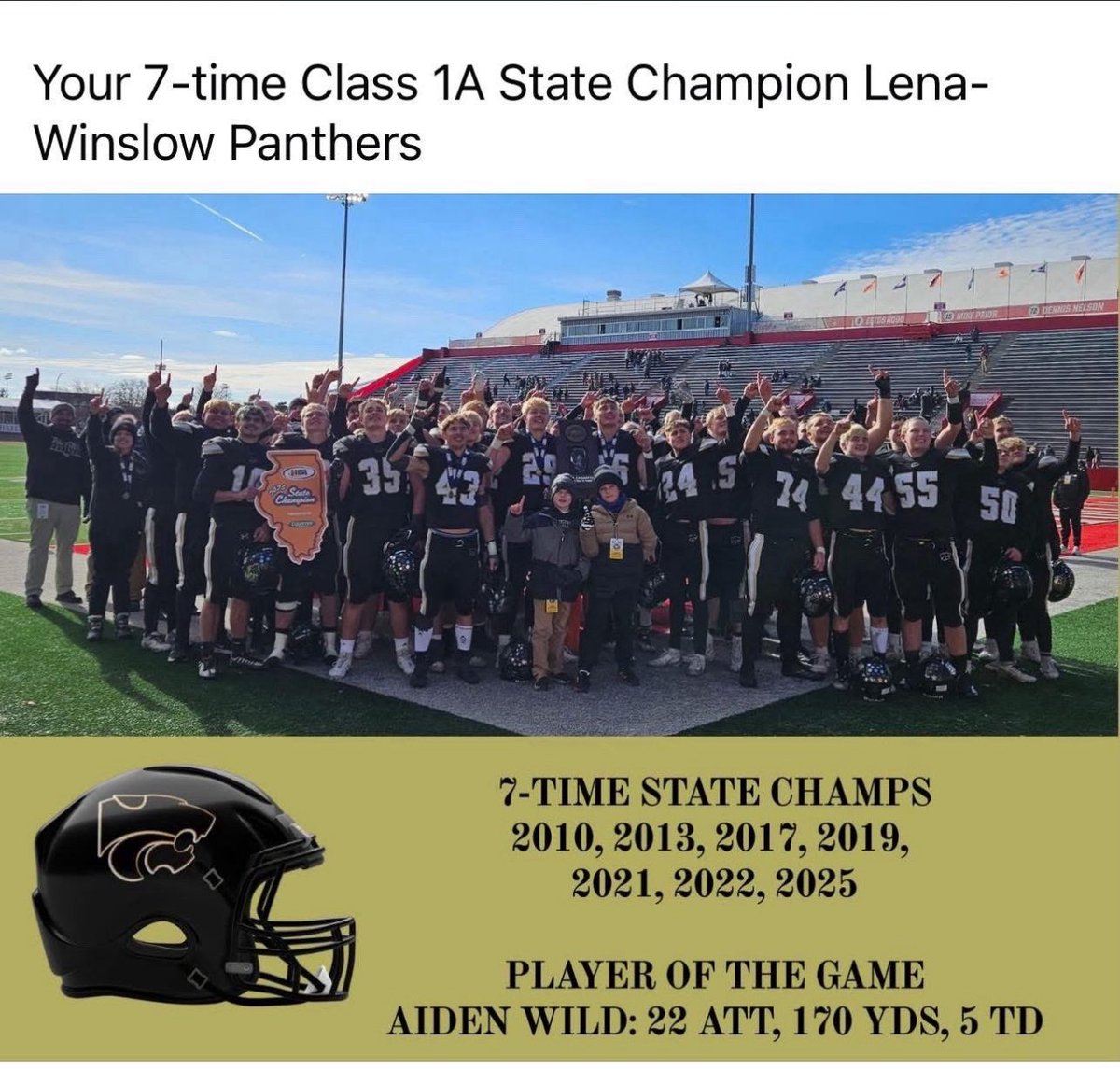 AidenWild85's tweet image. Redemption Tour✅
OnTheWayToZ✅
State Champs✅
@SchlichtingAlec @CoachSWallace @CoachVandeMerkt @CoachRickels_LW @LWHSPanthers