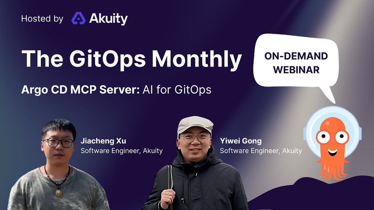 akuityio's tweet image. AI-assisted GitOps is here. 🐙

Watch how the #ArgoCD #MCP Server lets you deploy, sync and troubleshoot apps from your IDE using natural language. 🗣️

On-demand from Jiacheng Xu + Yiwei Gong. 👨‍💻

👉 hubs.li/Q03VFXfc0

#GitOps #AI #DevOps #Kubernetes #CloudNative