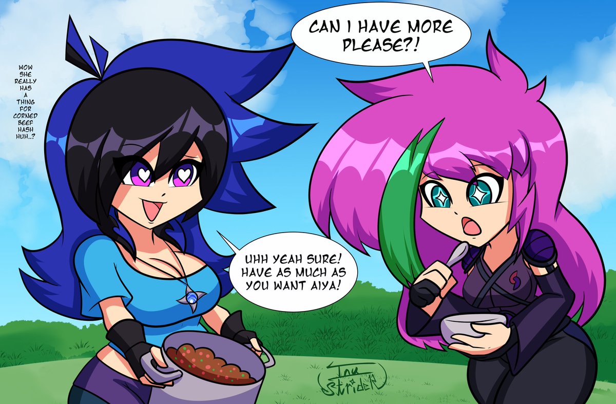 StriderDogArt's tweet photo. Aiya loves comfort food. Her favorite is.. not typical, but she's cute so we love her anyway. What's your favorite food? Maybe Aiya will like it more than corned beef hash XD
#oc #newvember https://t.co/o0NAQu00nH