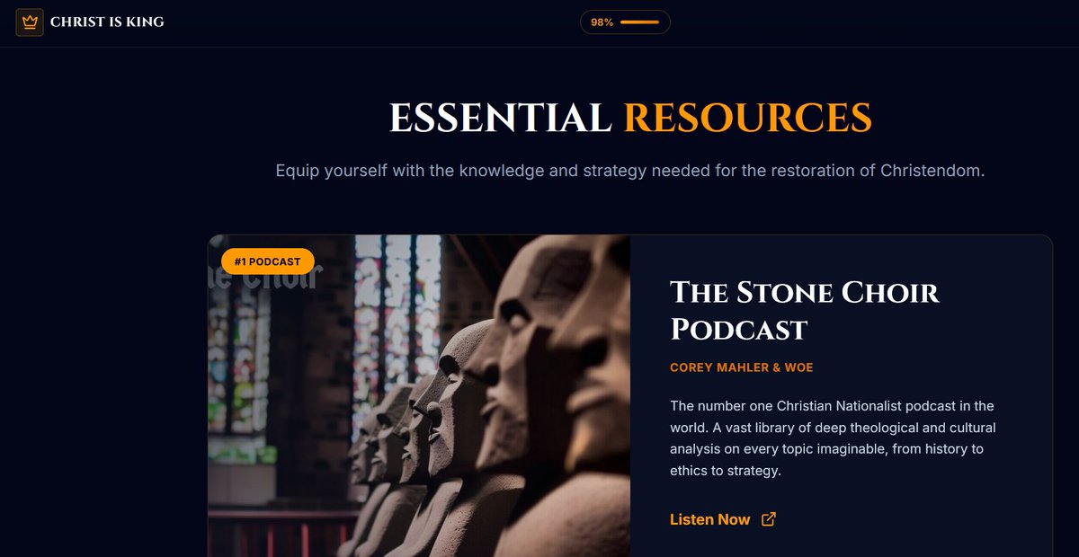 WWUTTcom's tweet image. Andrew Torba, founder of Gab, has a &quot;Christian Nationalist&quot; website. Under essential resources, The Stone Choir podcast is in the #1 spot.

The hosts Corey Mahler and Ryan Dumperth (known as &quot;Woe&quot;) have expressed admiration for Hitler and speak of Jews in derogatory terms.