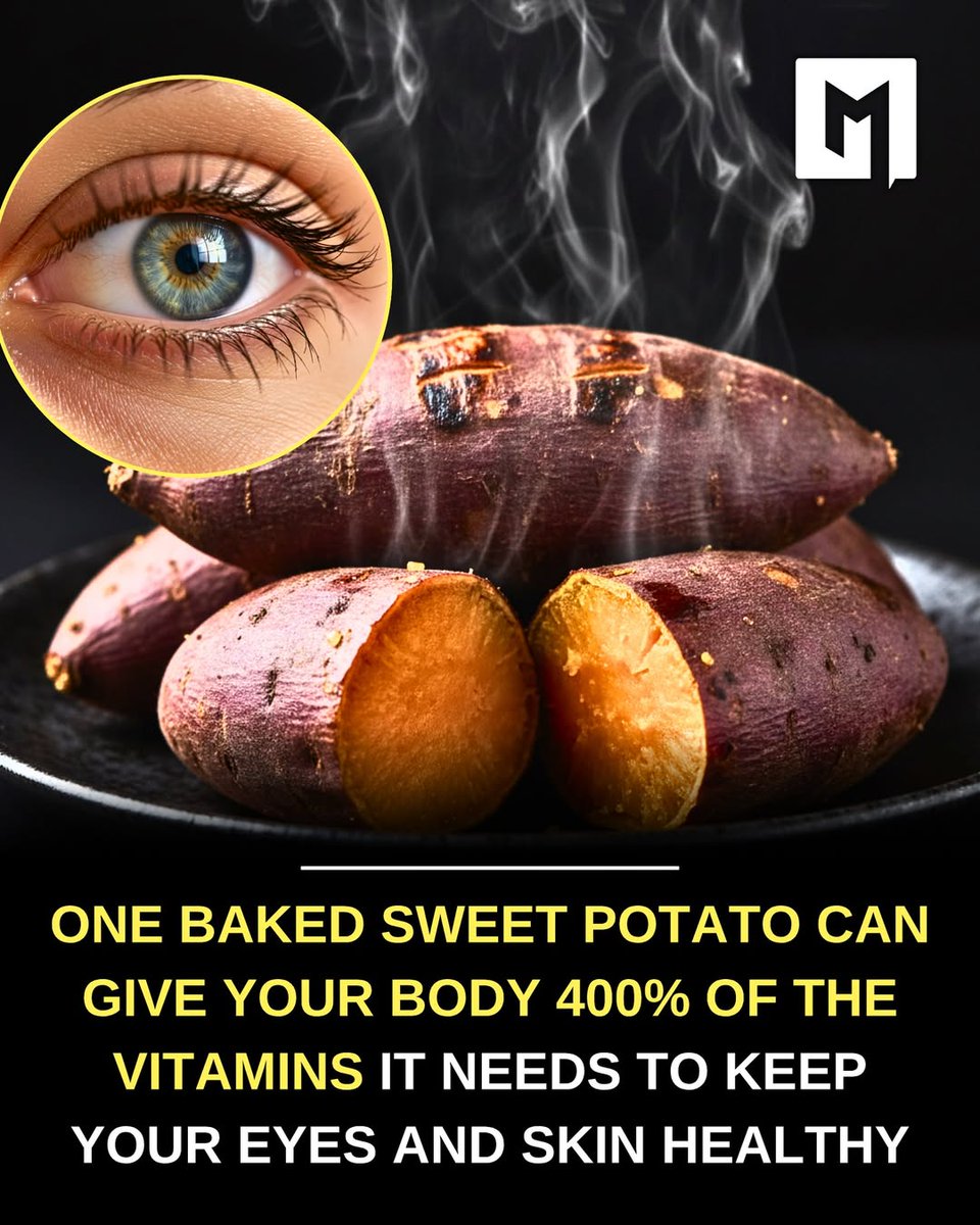 MolecularLab_'s tweet photo. A single medium-sized baked sweet potato is a nutritional powerhouse, providing 400% of the recommended daily intake of Vitamin A. 

This is significant because Vitamin A is a crucial nutrient for maintaining both healthy vision and skin. https://t.co/nGzT3xFF5b