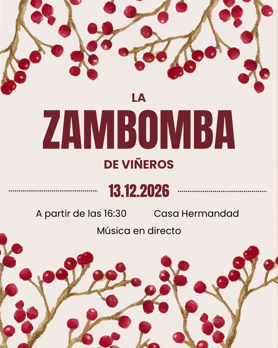 ¡La Navidad ya suena en Viñeros!
Tradición, música y alegría para compartir 🎄✨

📅 13 de diciembre
🕒 16:30
📍 Casa Hermandad 

🎤 Esencia Romera

#CofradíasMLG