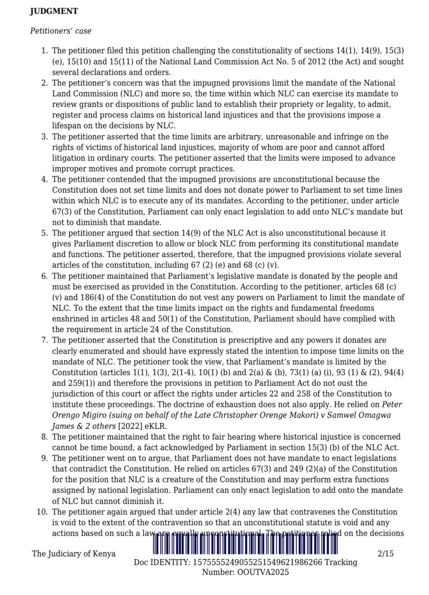 OkiyaOmtatah's tweet image. Victory for the people!

Today, justice has prevailed: the court affirms that the National Land Commission’s mandate to investigate historical and present land injustices cannot be limited by arbitrary timelines. This is a triumph for every Kenyan seeking fairness and protection…