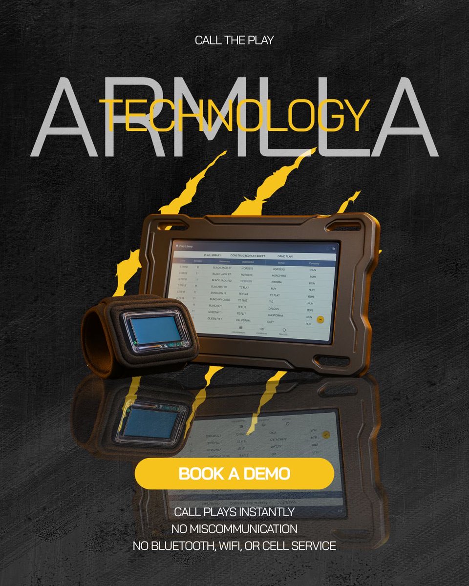 ArmillaTech's tweet image. This is the number one play calling system on the market. 
#sportswear #technologydevelopment #Innovation