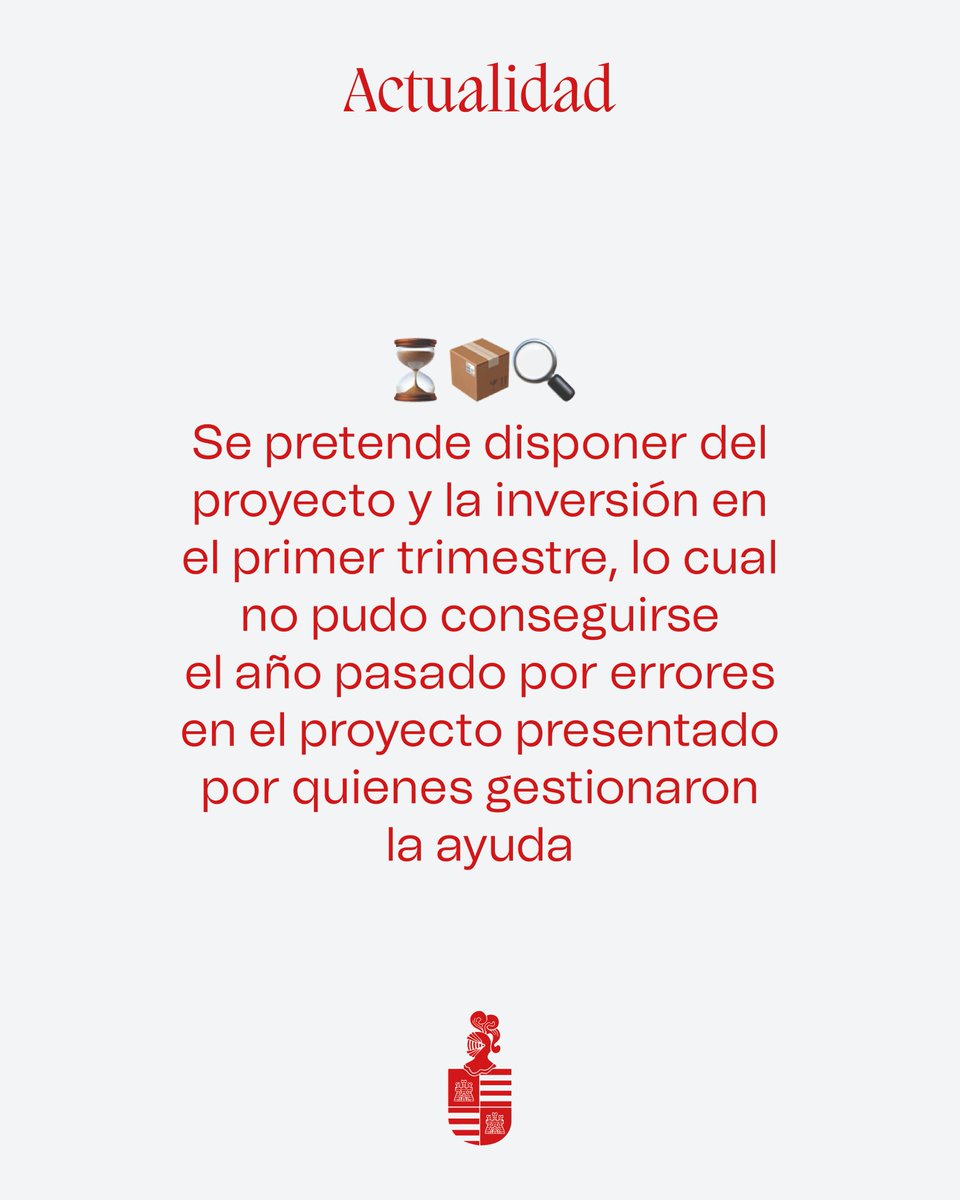 ayto_castejon's tweet photo. ⏳📦🔍 Se pretende disponer del proyecto y la inversión en el primer trimestre, lo cual no pudo conseguirse el año pasado por errores en el proyecto presentado por quienes gestionaron la ayuda https://t.co/OHBtatUaHF