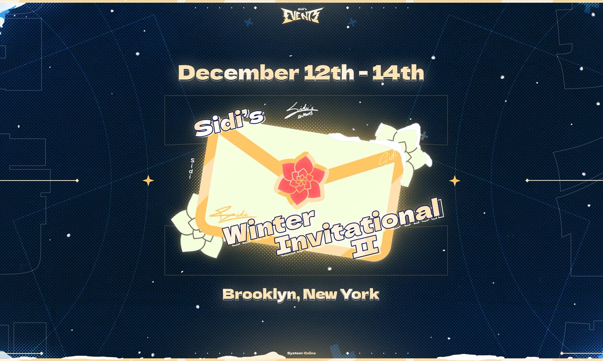 Sidi's Winter Invitational LAN tournament is back to New York City this winter.
Stay tuned for live this December!