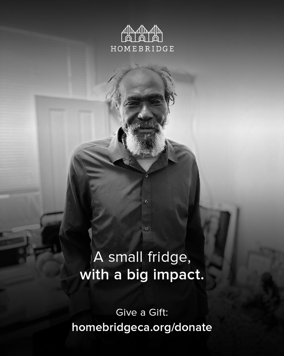 Jose left Cuba in search of a better life. After years of hardship, he’s rebuilding with help from #Homebridge. A mini fridge brought comfort, but many clients still need urgent support. Give hope today: homebridgeca.org/donate 💙
