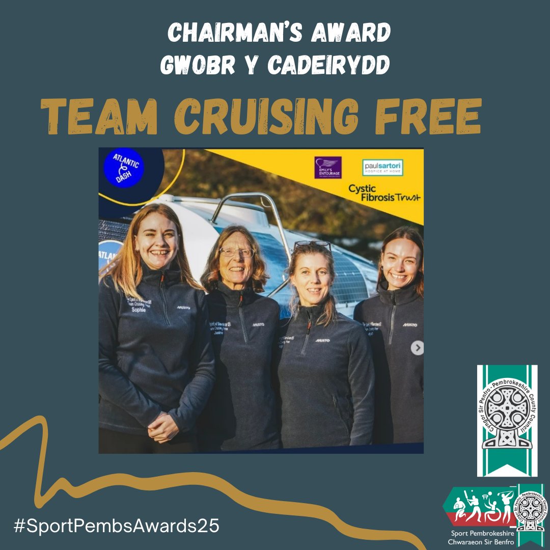 🏅 Chairman’s Award/Gwobr y Cadeirydd
🤝 Sponsored by / Noddwyd gan: <a href="/PCC/">PCC Markets</a> @pembrokeshirecountycouncil @pembrokeshire
🏆 Winner / Enillydd:Team Cruising Free
#SPAward25 #GwobrauCHSB25 #rowing
@neyland_rowing_club @neylandrowingclub