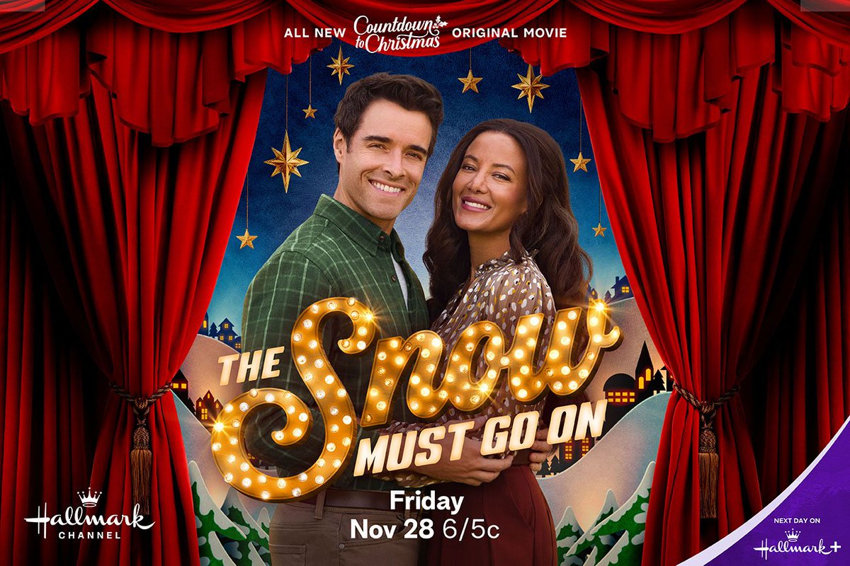 Don't miss the @HallmarkChannel #Christmas romance #TheSnowMustGoOn TONIGHT on #Hallmark! #ChristmasMovies  
-  
Stream next-day on Hallmark+  
- 
📷Hallmark Media