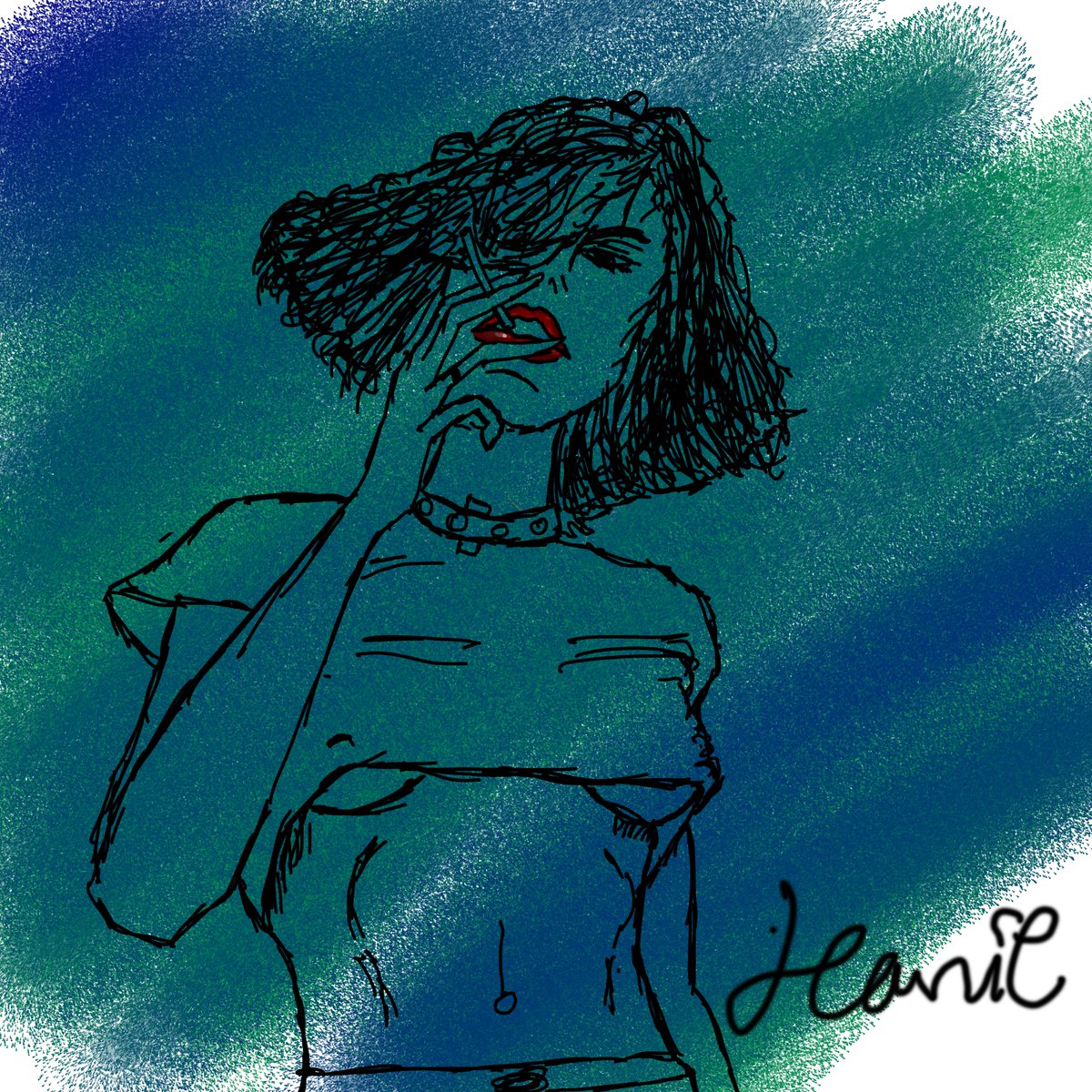 thecraziiartist's tweet photo. She Smokes https://t.co/e1GfWX5417
