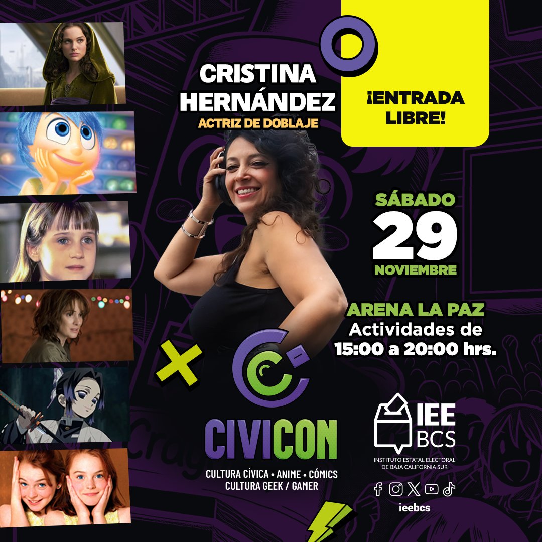 ieebcs's tweet image. ✨Se unen al CIVICON✨

🎉Cristina Hernández y Gerardo Reyero

👉Tenemos una cita el 📅 29 de noviembre a las ⏰3:00 de la tarde en la 📍Arena La Paz.

🎤 Con la conducción de Bill Dragon y Brayan Alexis.

☝ENTRADA LIBRE