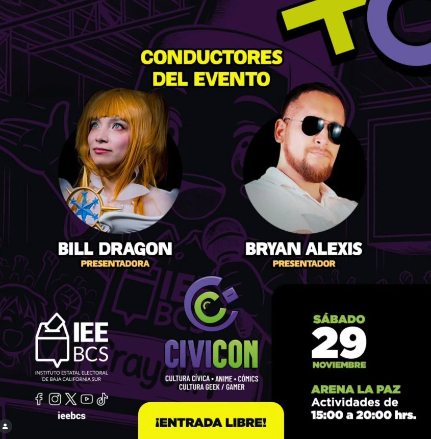 ieebcs's tweet image. ✨Se unen al CIVICON✨

🎉Cristina Hernández y Gerardo Reyero

👉Tenemos una cita el 📅 29 de noviembre a las ⏰3:00 de la tarde en la 📍Arena La Paz.

🎤 Con la conducción de Bill Dragon y Brayan Alexis.

☝ENTRADA LIBRE