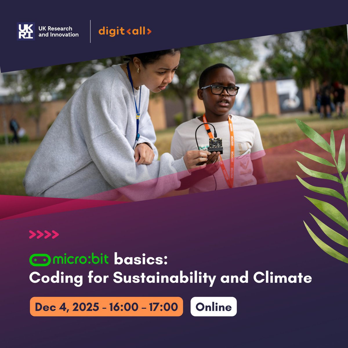 digitallcharity's tweet image. Want to boost digital skills and spark climate creativity in your students? 🌱 Join our Micro:bit Basics: Coding for Sustainability and Climate CPD!

Book your spot today 👉  digitall.charity/event-details/…