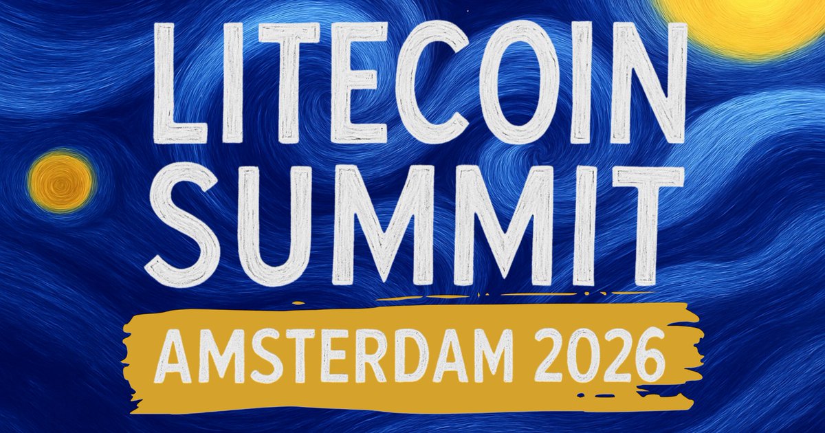 litecoin's tweet image. Dutch Blockchain Week, here I come!
June 22-23, 2026

Sign up for tickets now at litecoindotcom/summit!