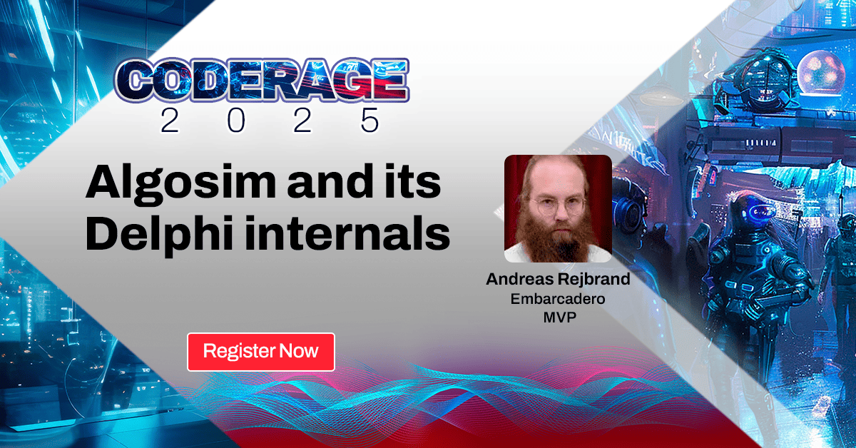 EmbarcaderoTech's tweet image. Explore Algosim, a full-featured math system built in #Delphi! 🔢
Join Andreas Rejbrand at #CodeRage2025 to see its IDE, #programming language, 2D/3D visualization, and why Delphi is ideal for such advanced systems.

Register now: tinyurl.com/CodeRage-2025-…

#developers #coding…