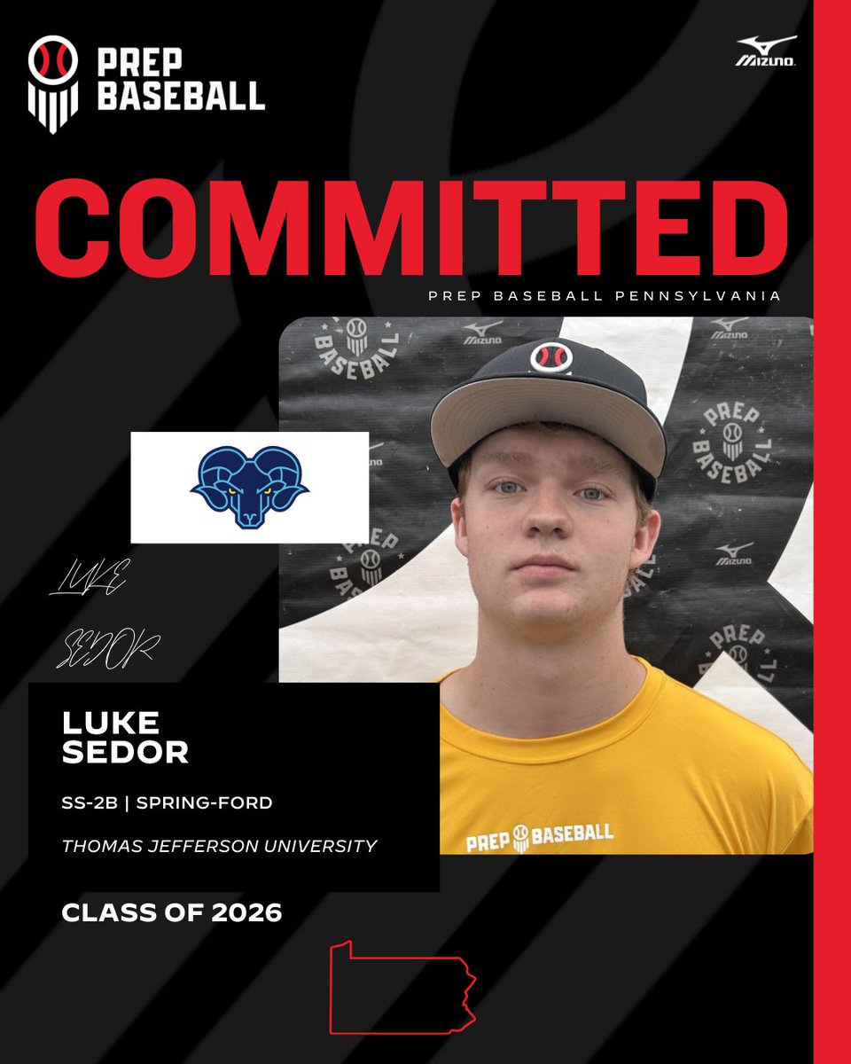 PrepBaseballPA's tweet image. 🚨Commitment Watch🚨

2026 Luke Sedor (Spring-Ford) has committed to Thomas Jefferson University

✅ 2025 PA State Games
✅ 2024 PA State Games

👤 loom.ly/7t_5tfY

#congrats #committed
