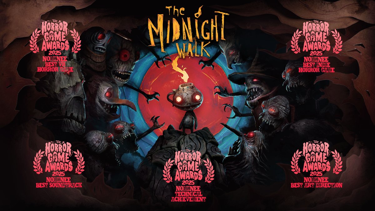 fasttravelgames's tweet image. The Midnight Walk from @MoonHoodStudios just claimed a whopping FIVE nominations at the @HorrorGameAward!

🏆Best Indie Horror Game
🏆Best VR Horror Game
🏆Best Art Direction
🏆Best Soundtrack
🏆Technical Achievement

Cast your vote today: ftg.gg/vote-midnight