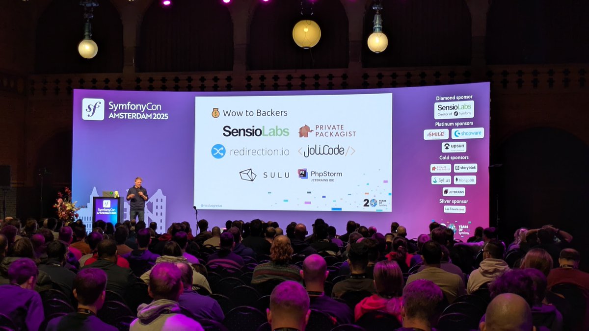 sulu's tweet image. Wrapping up #SymfonyCon 2025 — brains full, notebooks full, batteries… let’s say low but happy.

What really made the week were the small moments: quick hallway chats, unexpected deep dives, and honest exchanges about real project challenges.