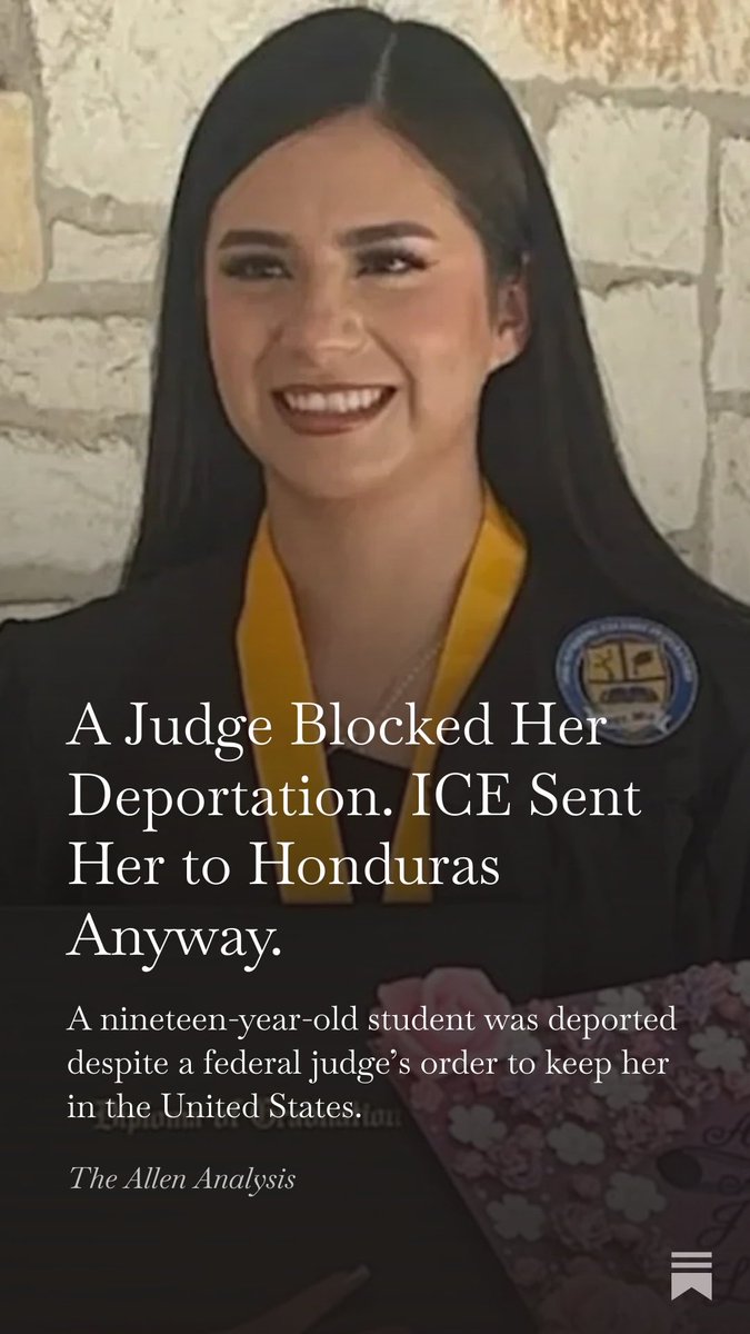 Deporting a 19-year-old college student who’s lived here since age 8 and doing it in defiance of a federal judge’s order, isn’t “border security.” 

It’s the government breaking the law to punish a kid. 

This is the part of the story they don’t want you to look at.