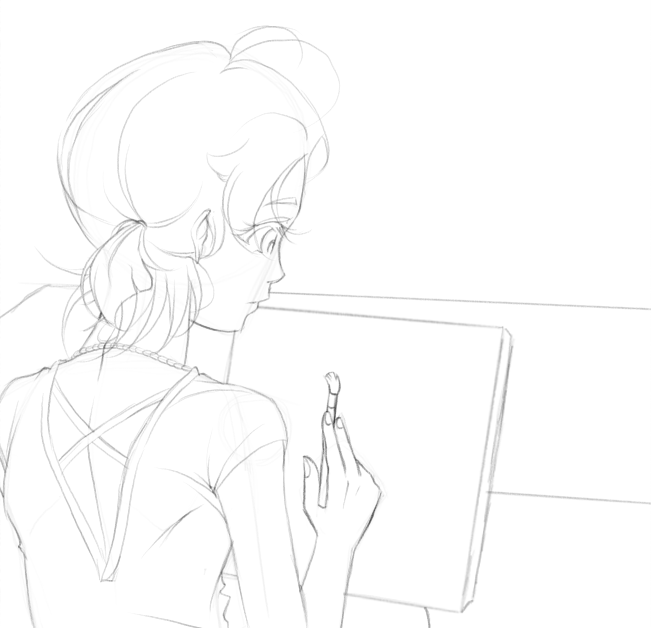 The artist drawing an artist. Maybe I'll have her draw an artist as well?
#manga