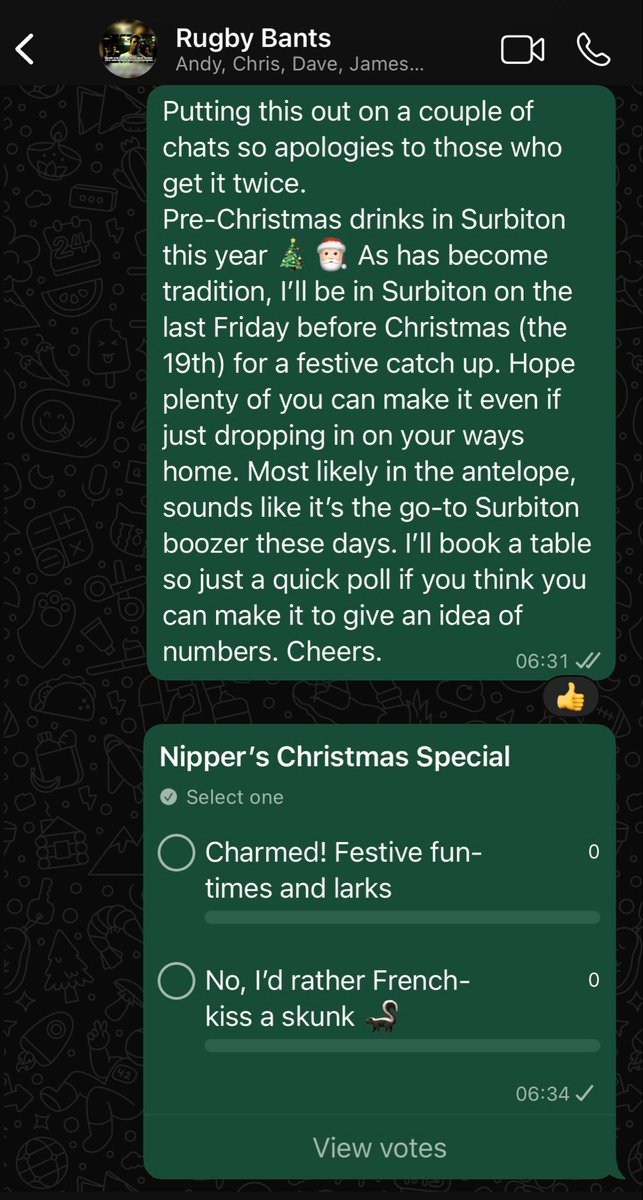 A WhatsApp poll done correctly
