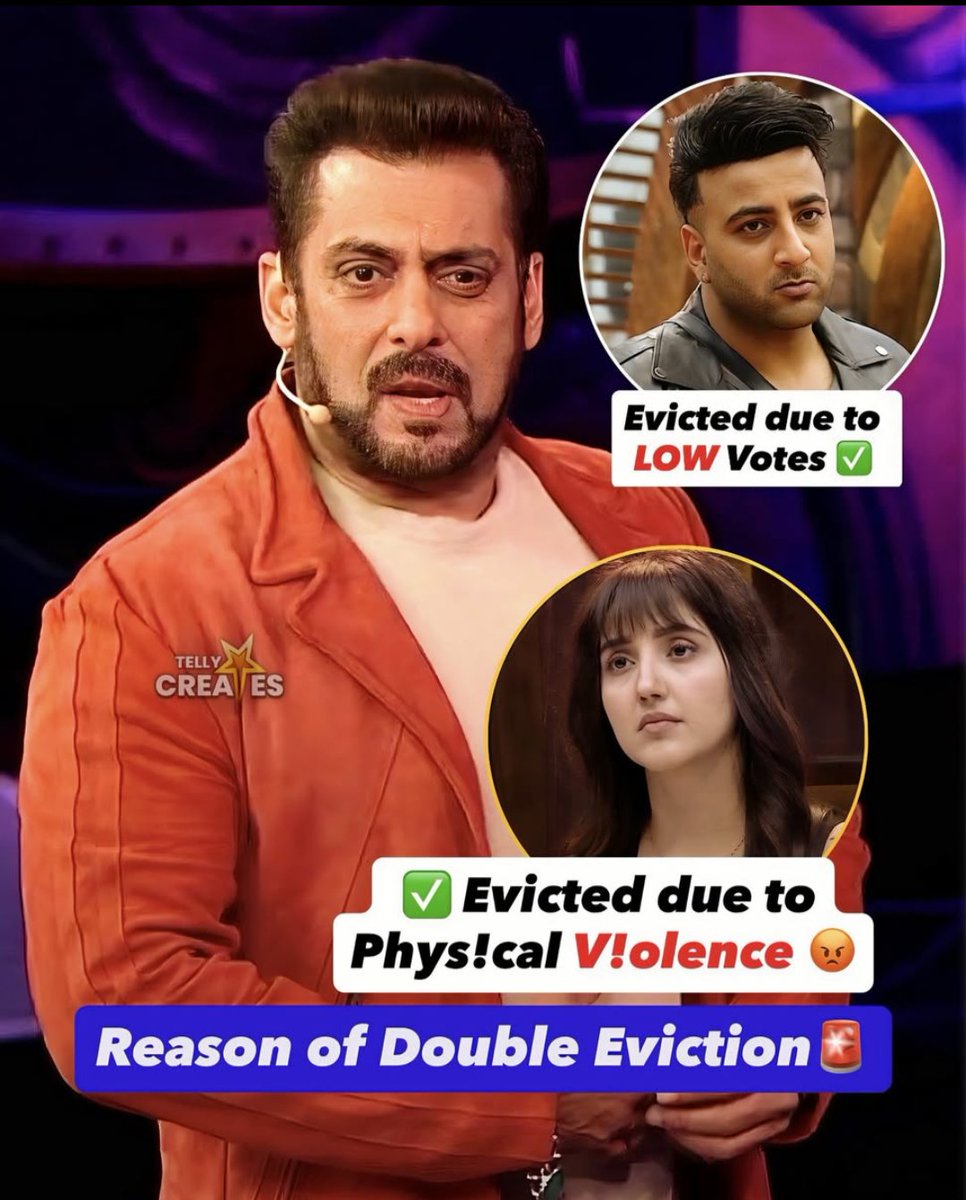 bb19_news_'s tweet photo. #AshnoorKaur has been Evicted from the Bigg Boss 19 house after v*olating major house Rules, including an Intentional h!t on Tanya Mittal during a task.
#ShehbaazBadesha has been Evicted as well, this one based on receiving the least Audience votes !!
#BB19 #WeekendKaVar https://t.co/KiIrCBf3LZ
