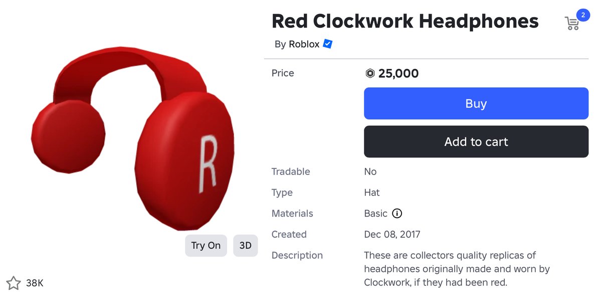 Blox_Wire's tweet image. Red Clockwork Headphones are back on sale for 25,000 Robux #roblox #robloxnews