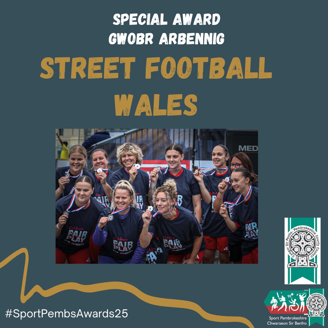 🏅 Special Award/ Gwobr Arbennig
🤝 Sponsored by / Noddwyd gan: <a href="/PCC/">PCC Markets</a> @pembrokeshirecountycouncil @pembrokeshire
🏆 Winner / Enillydd:@streetfootballwales
#SPAward25 #GwobrauCHSB25 #Football