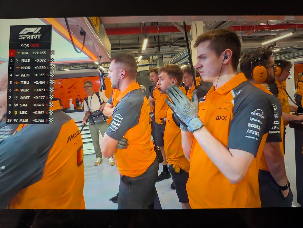 McLaren pit ecstatic with Oscars Q1 in the #QatarGP qualifying 😐