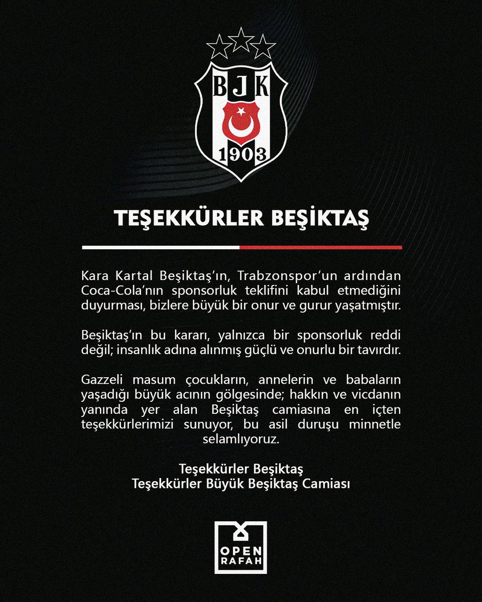 openrefah's tweet photo. Teşekkürler @Besiktas https://t.co/85iEopNct6