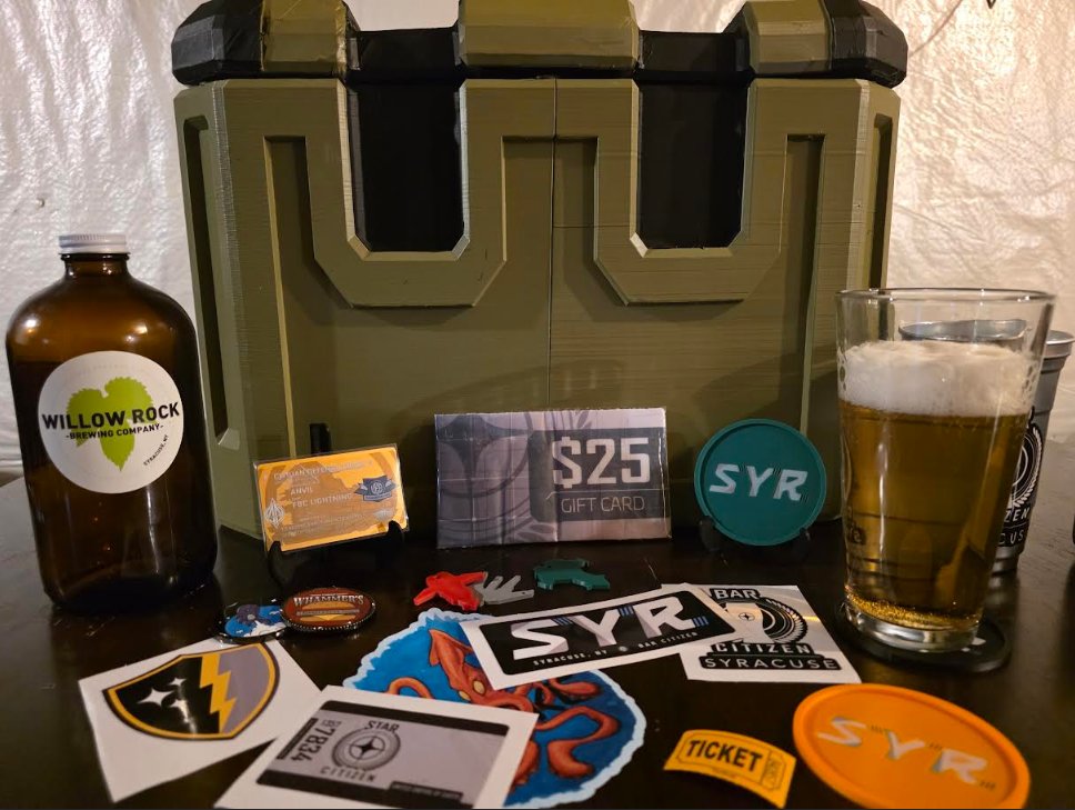 Be sure to join us next month! We'll be giving away:
💳$25 SC Gift Card
🚀LTI Starter Ship 
🪙Challenge Coins
🎁Fan-Made Prizes
&amp; more! 

Find the green holiday coaster &amp; win a prize! You won't want to miss this one!

🎟️RSVP at the link below!
eventbrite.com/e/syracuse-bar…

#BarCitizen