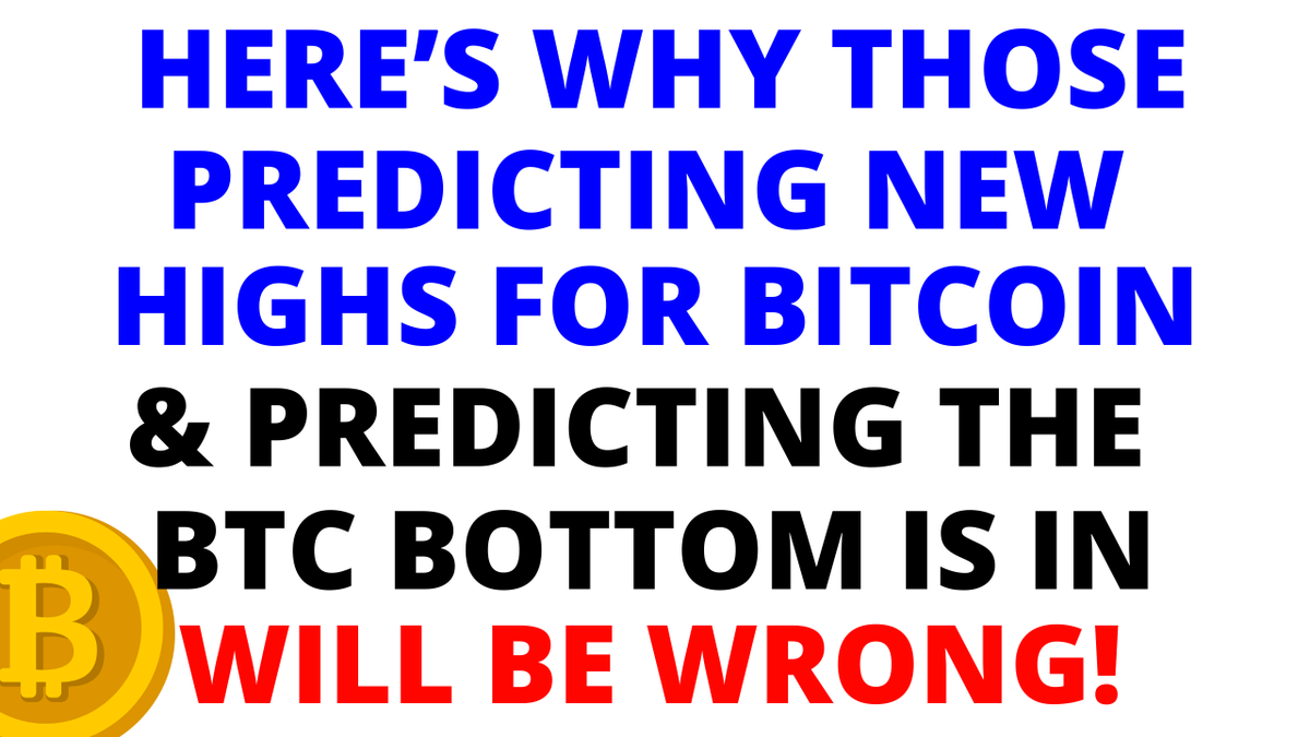 Those Predicting New Bitcoin New ATHs Will Be Proven Wrong ! VIDEO BELOW  Bitcoin Has NEVER, EVER Made New ATHs After Closing Below the 50 Week MA &  Confirming a Bear