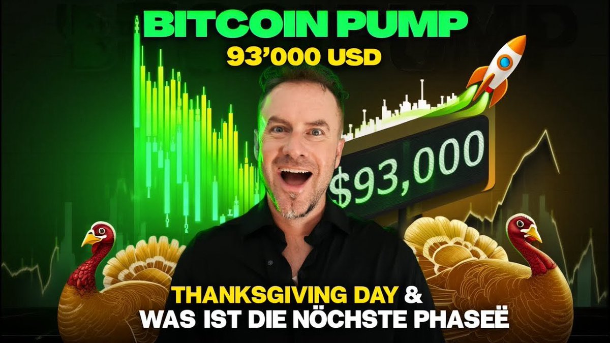 Bitcoin Pump 93‘000 USD &amp; thanksgiving Day &amp; was ist die Nächste Phase🫠 

📊 Themen im Video:

✅ Wichtige Allgemeine NEWS über Schweizer Neues Steuersystem / CME Markt  Ausfall - Warum es du verstehen muss! 😱 

✅Wie sich die Entwicklungen von #Btcupdate &amp; #USMarket wie die